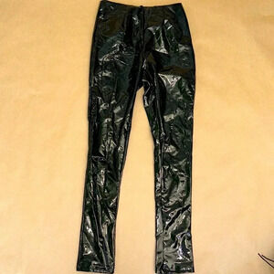 Fashion Nova Pants Shiny Black Vinyl Zippered